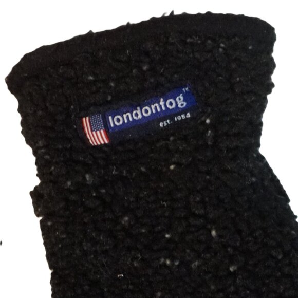 London Fog Black Speckled Sherpa Gloves Fleece Lined Boys Large (12-15) - Picture 2 of 6